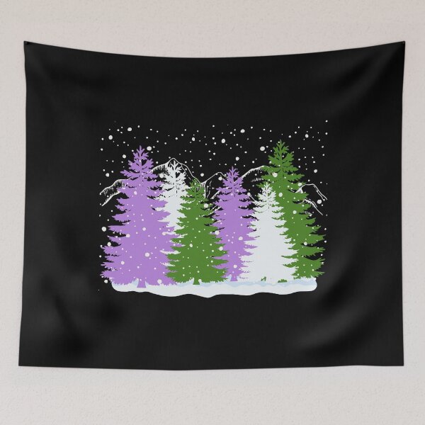 Item preview, Subtle Genderqueer Christmas Tree Forest Gnc Pride Flag Aesthetic Winter Theme  designed and sold by ontrendshirts.