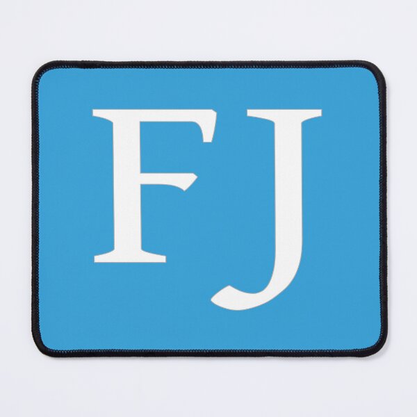Artikelvorschau, FJ-Initialen-Monogramm-elegante weiße Buchstaben entworfen und verkauft von Jeallan Designs.
