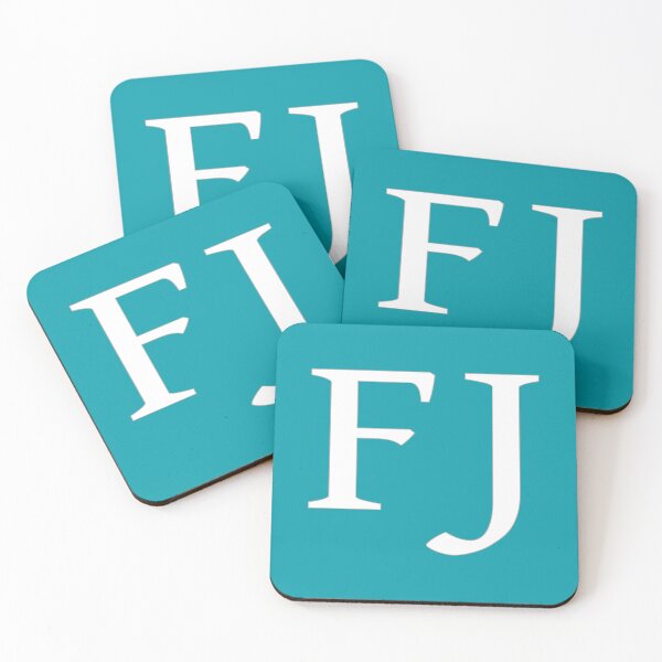 Item preview, FJ Initials Monogram Elegant White Letters designed and sold by Jeallan Designs.