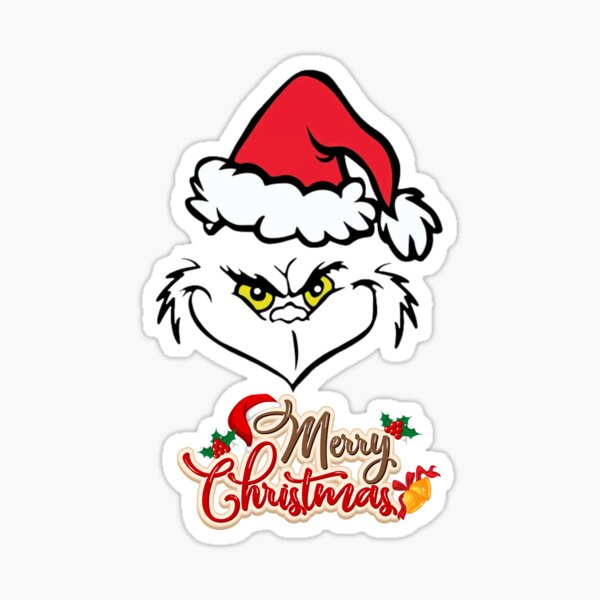 10 Pcs Grinch Stickers for Ornaments,Grinch Face Decals for