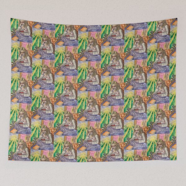 Item preview, Girl reading on bed on a sunny morning designed and sold by altairaleon.