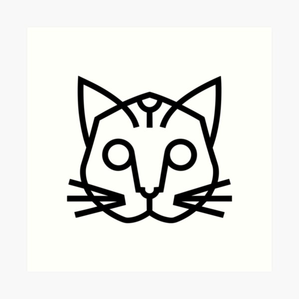 Item preview, a vector design of a cat face designed and sold by mjkunnil.
