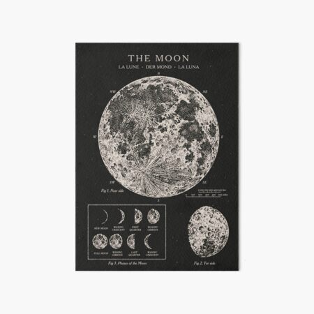 Full Moon Poster Art, Lunar Moon Print, Digital Download La Luna