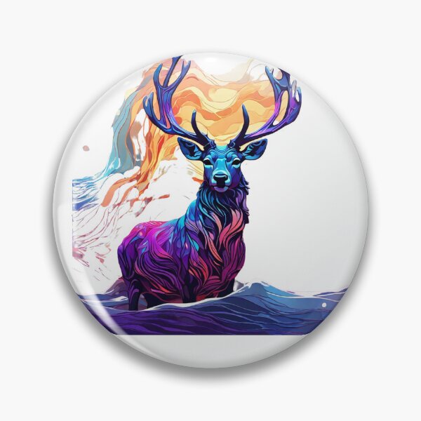 Item preview, high quality, a fantastic beautiful Magical deers silhouette made of Dimond wavelengths,  blue and purple, high frequency wavelengths full color, designed and sold by thima shop.