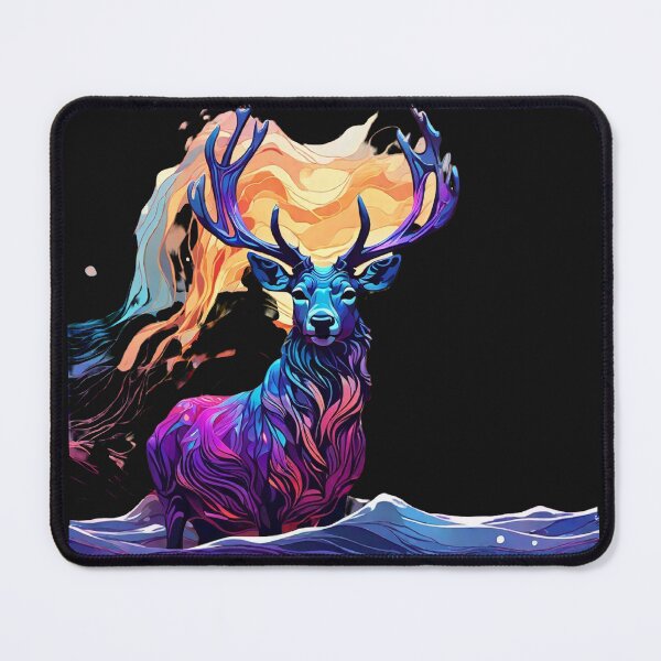 Item preview, high quality, a fantastic beautiful Magical deers silhouette made of Dimond wavelengths,  blue and purple, high frequency wavelengths full color, designed and sold by thima shop.