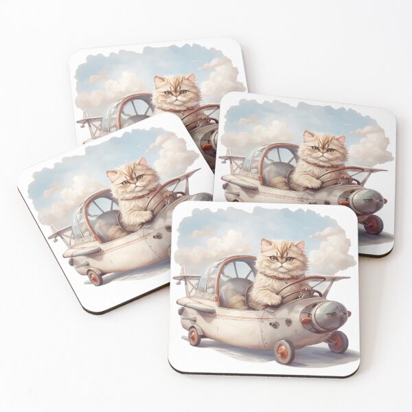 Item preview, A Cute Persian Cat Flying a Plane  designed and sold by chathai.