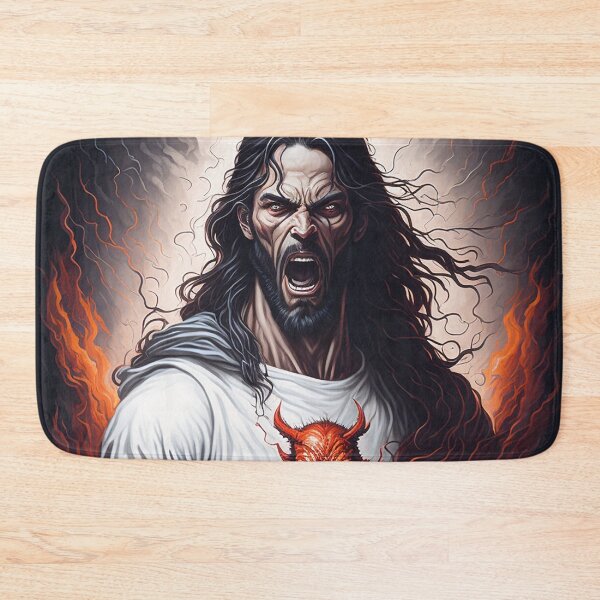 Item preview, Jesus Christ and the Angry Devil in an iconic infernal moment designed and sold by marccelusshop.