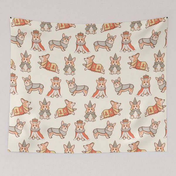 Item preview, Medieval Fantasy Corgi Pattern designed and sold by Melissa Jan.