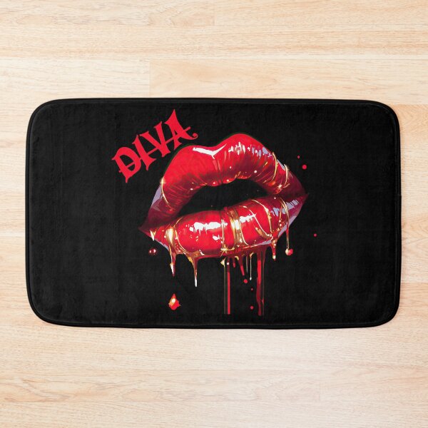 Item preview, Diva Lip Red Goldpaint - Red Mouth Graphic designed and sold by WallGemsArt.