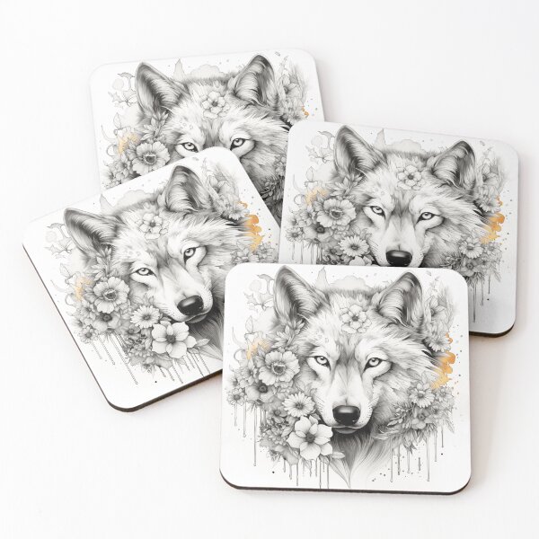 Item preview, Floral Wolf designed and sold by sunshiinewolf.
