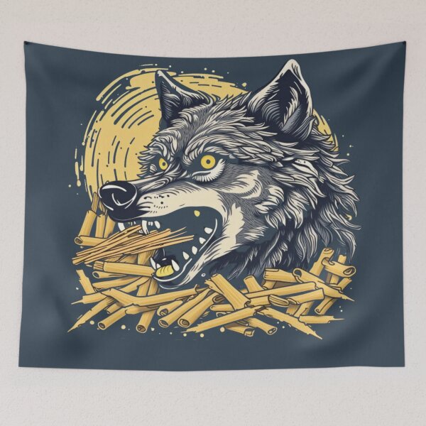 Item preview, Eat Pasta Run Faster Wolf designed and sold by NightshadeWolfs.