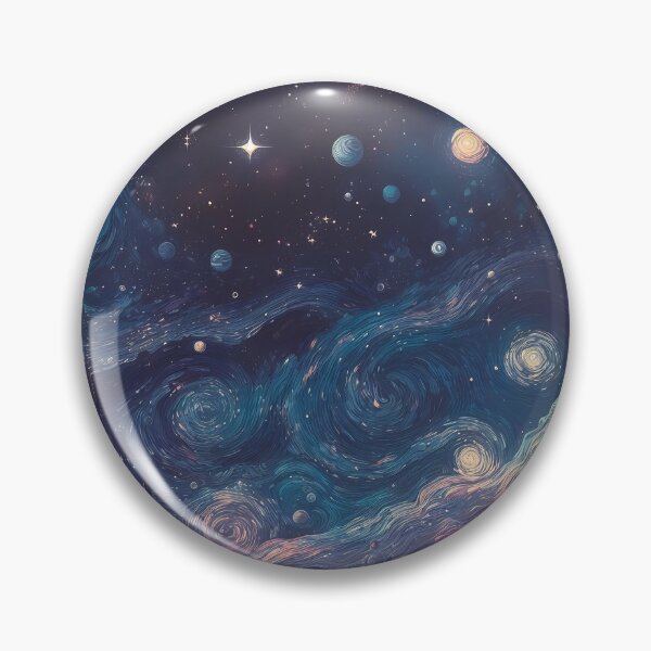 Item preview, Starry Night Sky with Swirling Clouds and Shining Stars | A Dreamlike Starry Night Sky with a Cityscape |  A Surreal and Fantastical Starry Night Sky designed and sold by HeeShirt.