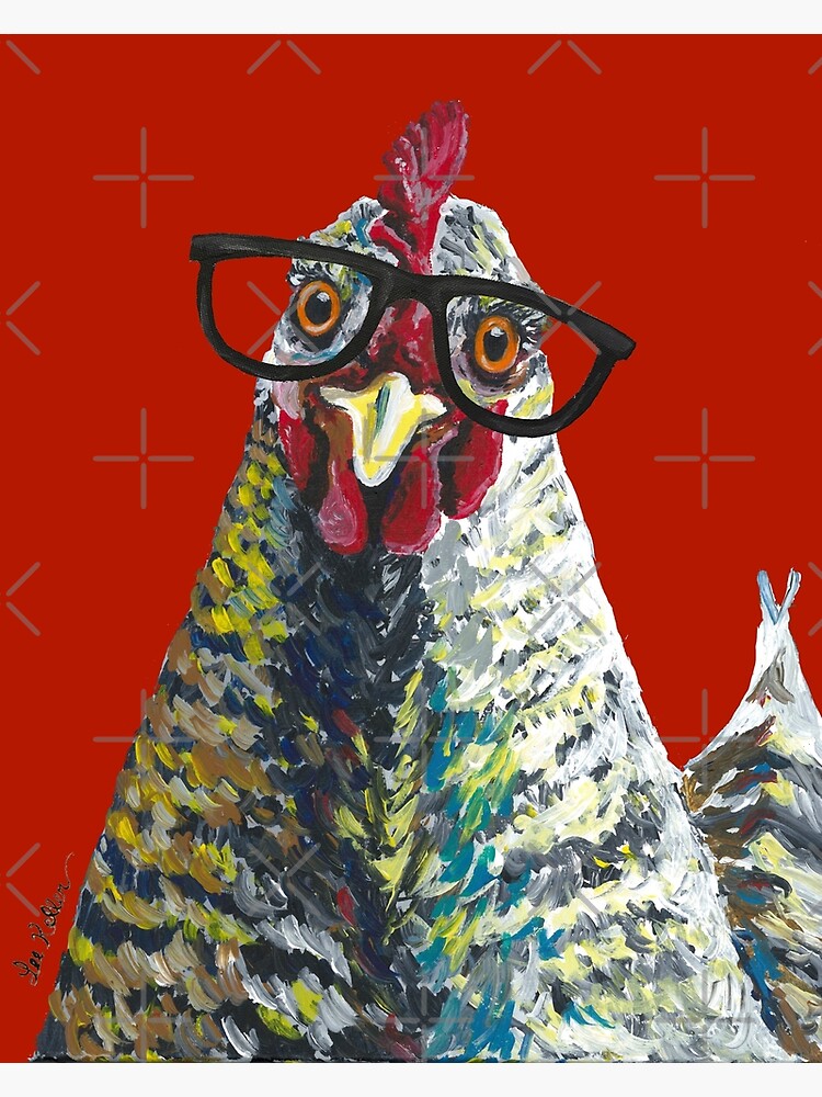 Funny Chicken art Chicken with glasses