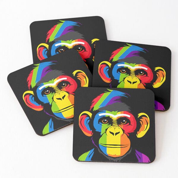 Item preview, The colorful chimpanzee, graphic design poster art designed and sold by MagicColorPrint.