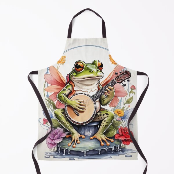 Item preview, Frog with angelwings sitting on a toadstool and playing banjo designed and sold by MattCollinsShop.