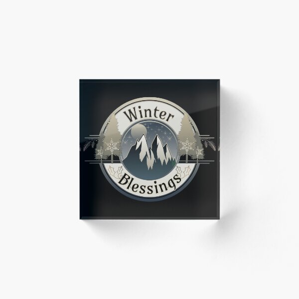 Item preview, Winter Blessings Mountains and Starlight Badge designed and sold by MythikCreationz.