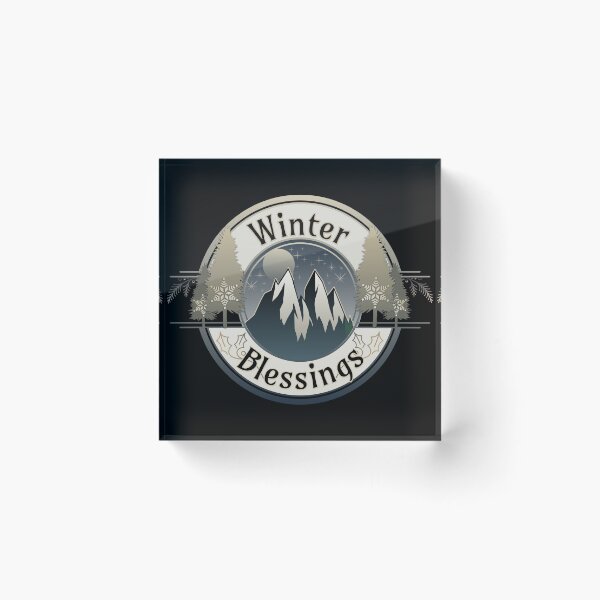 Item preview, Winter Blessings Mountains and Starlight Badge designed and sold by MythikCreationz.