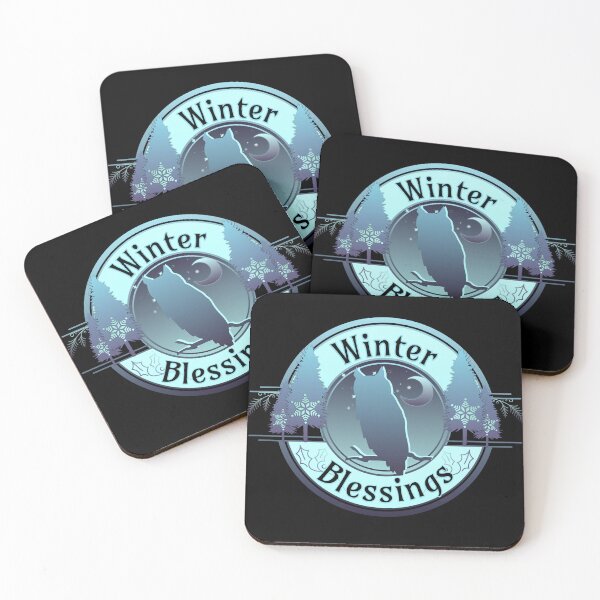 Item preview, Winter Blessings Owl and Moon Badge designed and sold by MythikCreationz.