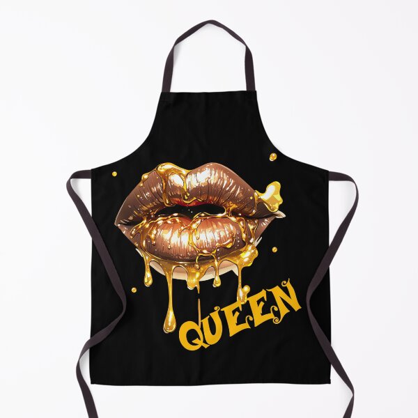 Item preview, Queen Gold Brown Lips Design - Drippy Birthday Queen Lips designed and sold by WallGemsArt.
