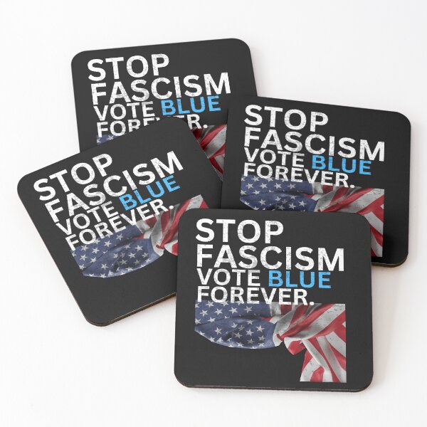 Item preview, Stop Fascism Vote Blue Forever Democratic Political Design designed and sold by EarthArtDesigns.