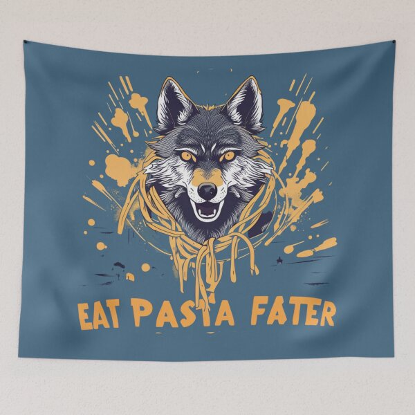 Item preview, Eat Pasta Run Faster Wolf designed and sold by NightshadeWolfs.