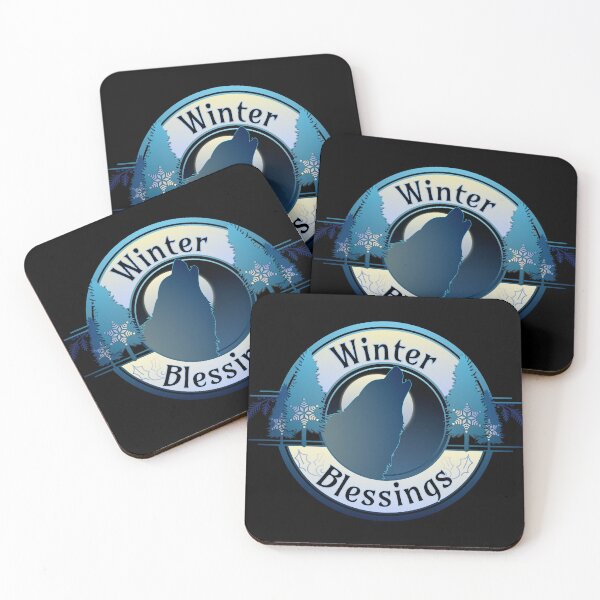 Item preview, Winter Blessings Wolf and Moon Badge designed and sold by MythikCreationz.
