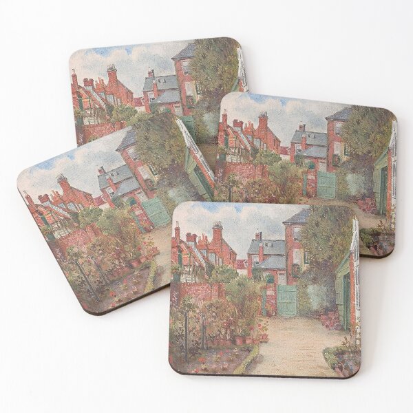 Item preview, Un patio amurallado con macizos de flores e invernadero designed and sold by tomorrowsart.