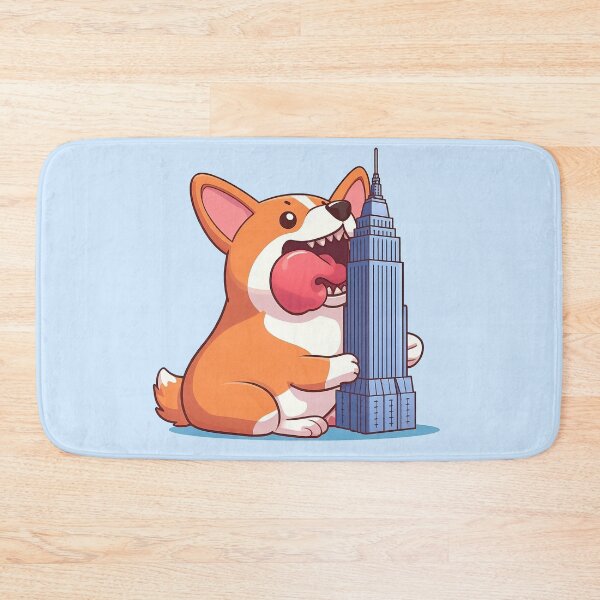 Item preview, Corgi-Zilla attacking the city designed and sold by QuickSticker.