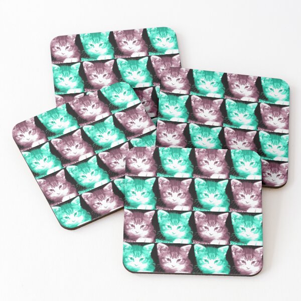 Item preview, Kitten Drift purple & turquoise  designed and sold by Petra Schonova.