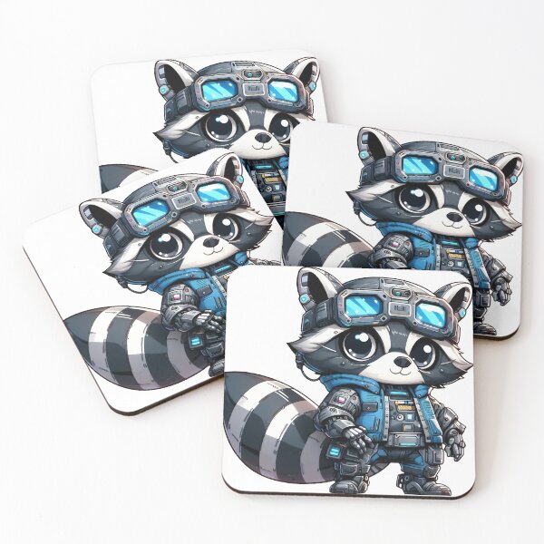 Item preview, Cute Cyberpunk Robot Raccoon! designed and sold by kukamatsu.