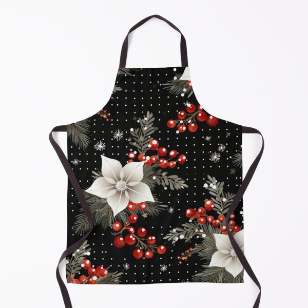 Item preview, Black, Red and White Christmas Poinsettia Pattern designed and sold by AgathaZolastore.