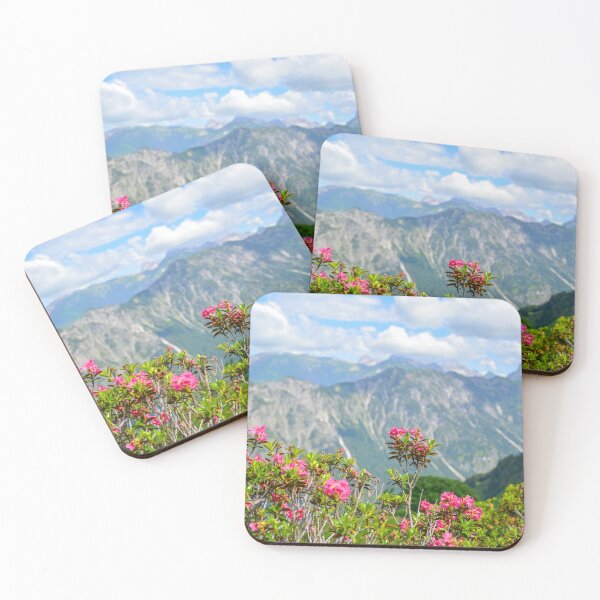 Item preview, Alpenrose / Alpine Rose with Mountain View designed and sold by Silke Kapfer.