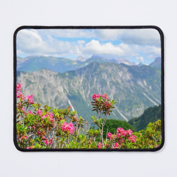 Item preview, Alpenrose / Alpine Rose with Mountain View designed and sold by Silke Kapfer.