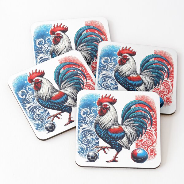Item preview, Pétanque-Playing Rooster in French Colors designed and sold by KNAA.