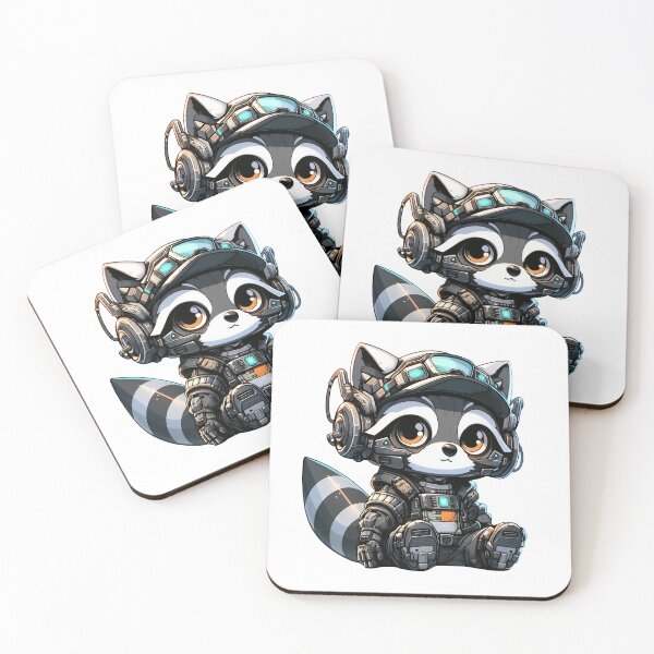 Item preview, Cute Cyberpunk Robot Raccoon! designed and sold by kukamatsu.