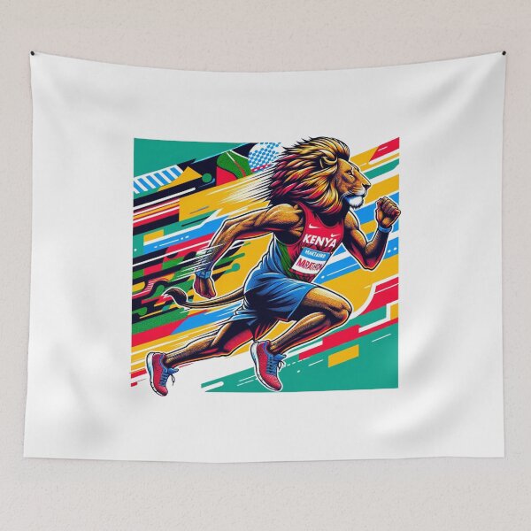 Item preview, Kenyan Lion in Stride designed and sold by KNAA.