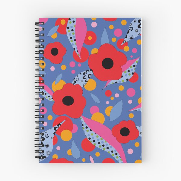 Item preview, Mod Red Flowers with Patterned Leaves designed and sold by MausieDesigns.