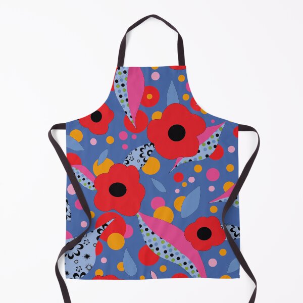 Item preview, Mod Red Flowers with Patterned Leaves designed and sold by MausieDesigns.