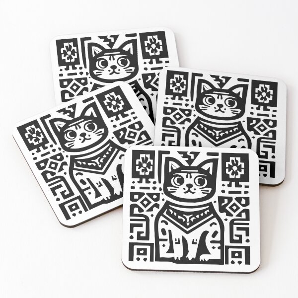 Item preview, Square black and white cat designed and sold by SiMinDesigns.
