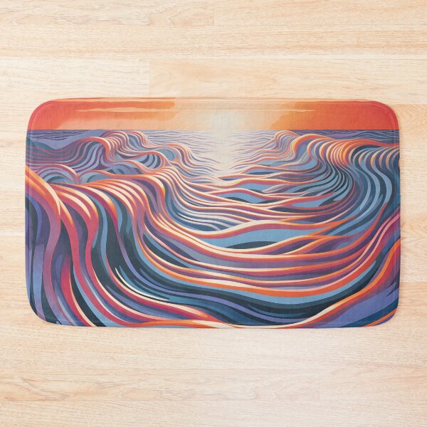 Item preview, Stunning Op Art ocean landscape print designed and sold by dcrc.