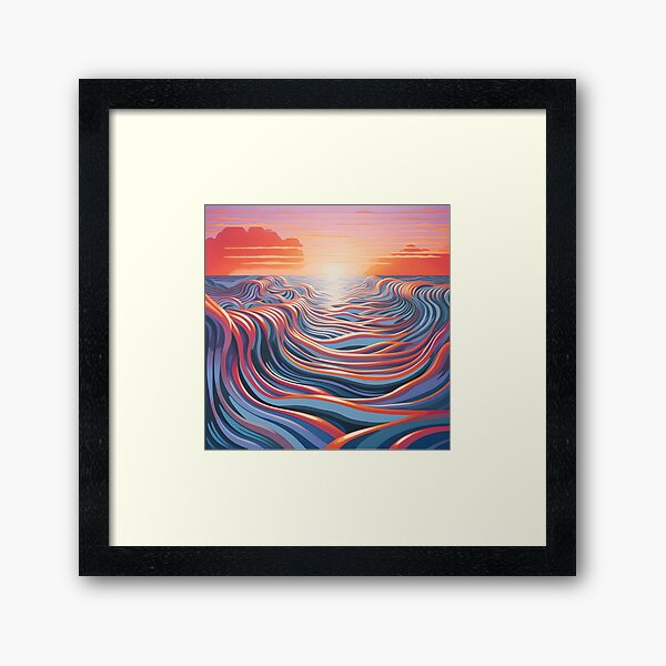 Aperçu de l'œuvre Superbe impression de paysage océanique Op Art créée et vendue par dcrc.