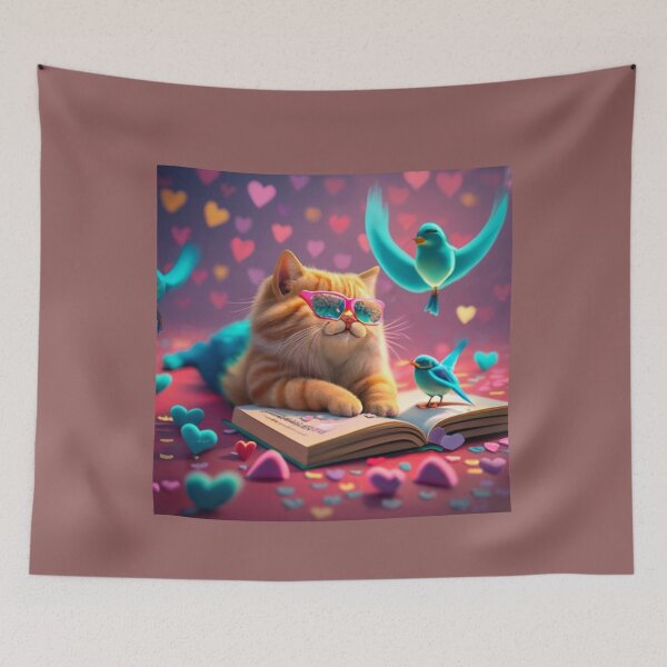Item preview, Cat Romances Reading Hearts Cat With Heart Love Cat With Book Cute Cat Reading Book Funny Gifts For Cat Lovers Funny Gifts For Romances Lovers Funny Gifts For Romances Readers and Cat Lovers  designed and sold by MatthewViews.