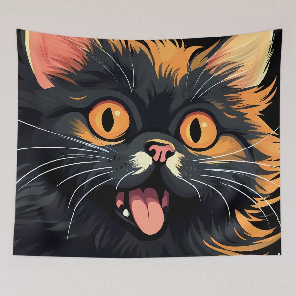 Item preview, Black Cat Playfully Licking in the Shadows designed and sold by HisoTorDesign.
