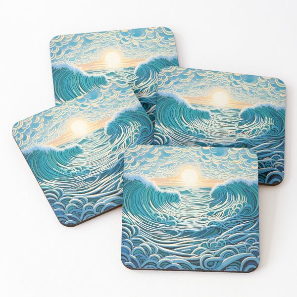 Item preview, stunning op art ocean landscape print designed and sold by dcrc.