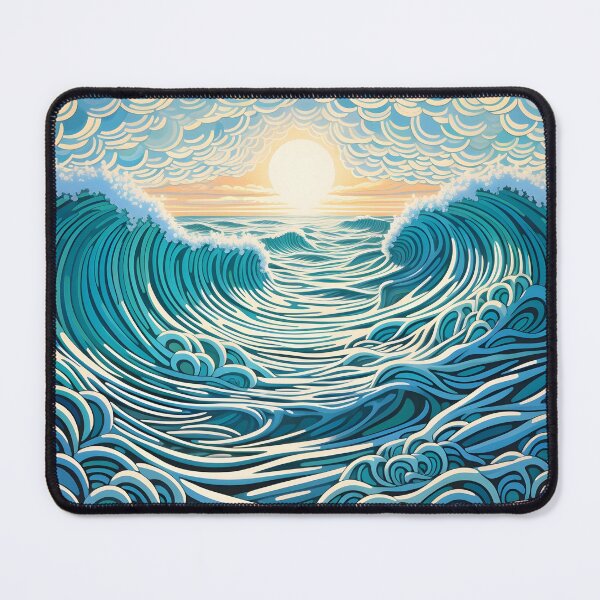 Item preview, stunning op art ocean landscape print designed and sold by dcrc.