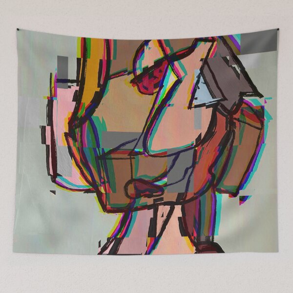 Item preview, "Studying Doubt" - Abstract Portrait Figurative Self Image designed and sold by pngrktes-art.