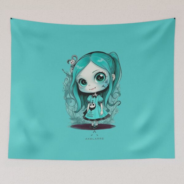 Item preview,  Cute little vampire, green and white, Akelarre designed and sold by AkelarreDesigns.