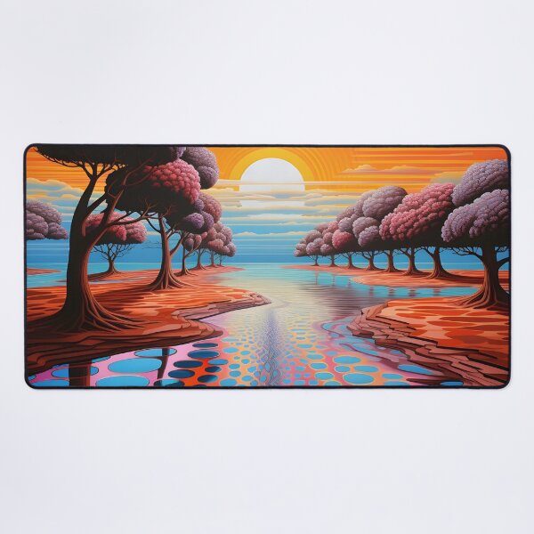 Item preview, stunning colorful op art landscape print designed and sold by dcrc.