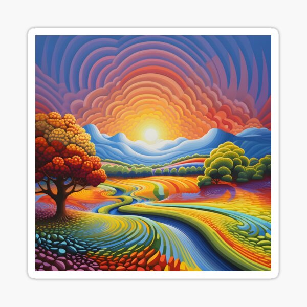 Item preview, stunning op art ocean landscape print designed and sold by dcrc.