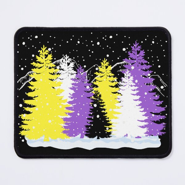 Item preview, Subtle Nonbinary Christmas Tree Forest Nb Pride Flag Aesthetic Winter Theme  designed and sold by ontrendshirts.